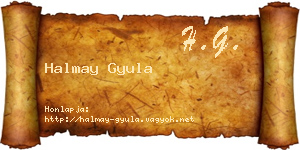 Halmay Gyula névjegykártya